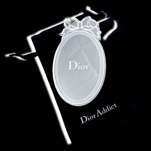 Christian Dior Authentic Lady Dior Laser Etched Ribbon Detail Coquette Mirror - Picture 1 of 17